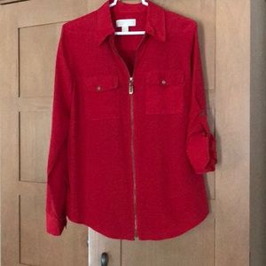 Michael Kors, roll up or long-sleeve blouse